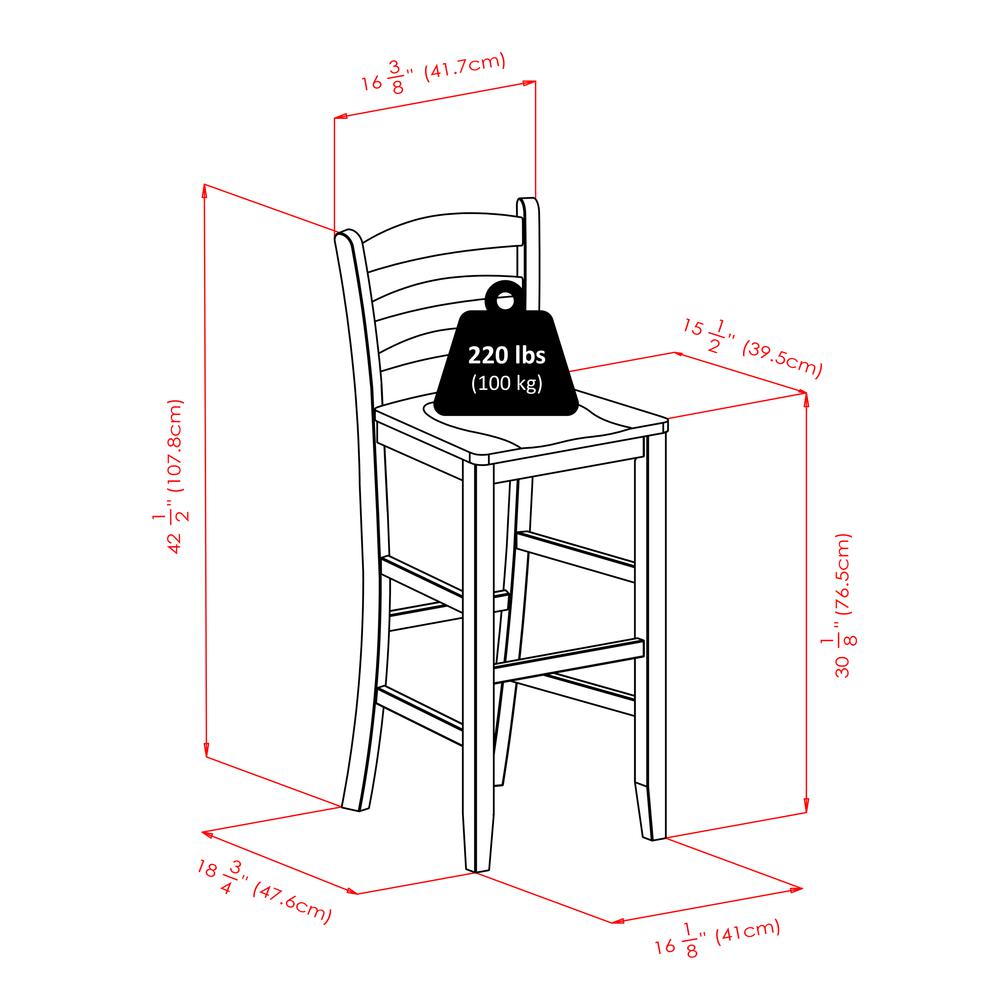 Parkland 5pc High Table with 29" Ladder Back Stools