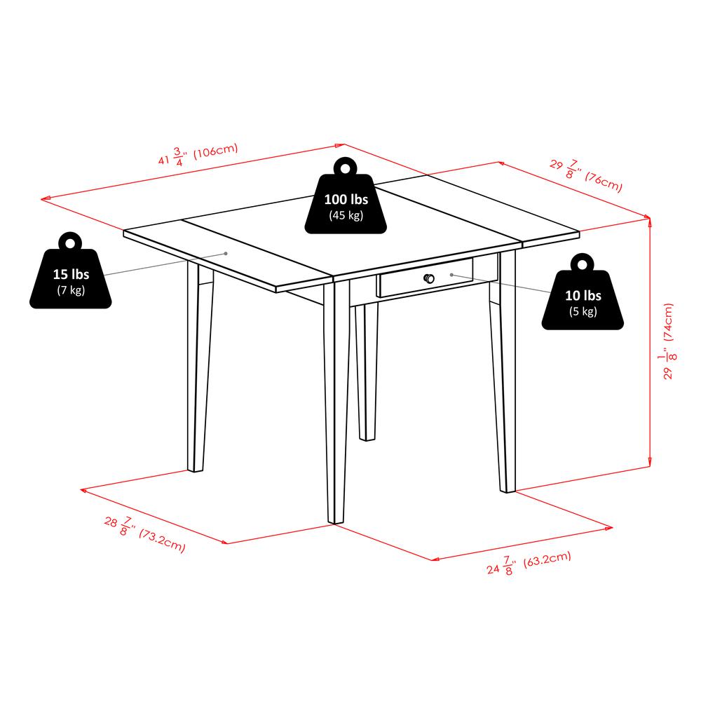 Hamilton 5-Pc Drop Leaf Dining Table with 4 Ladder Back Chairs