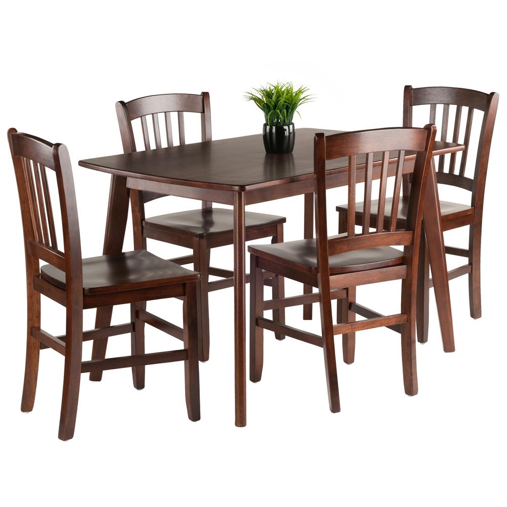 Shaye 5-PC Set Dining Table w/ Slat Back Chairs