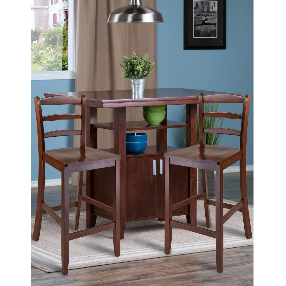 Albany 3-pc Set High Table w/Ladder Back Counter Stools