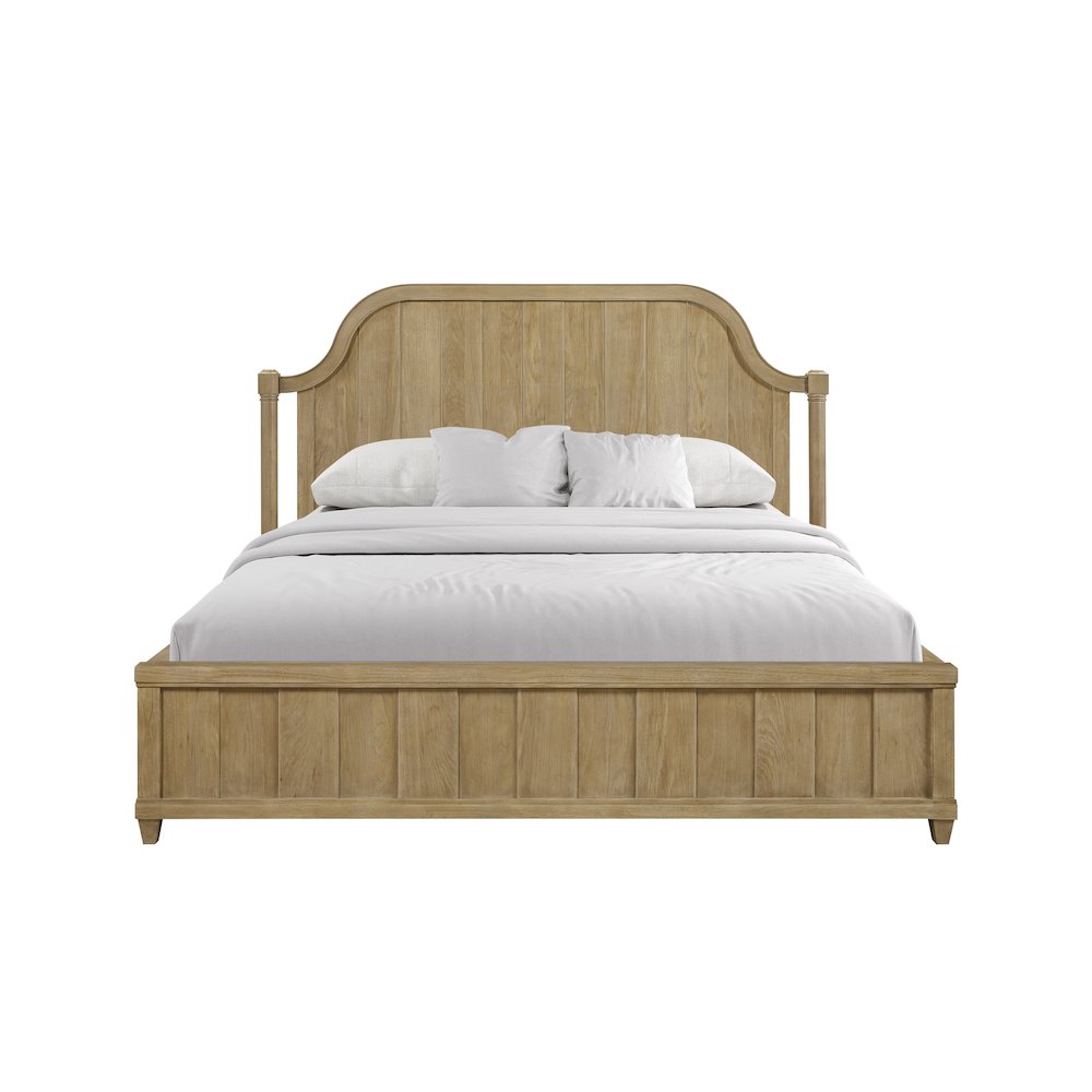 Magnolia King Planked Panel Bed - Cashew