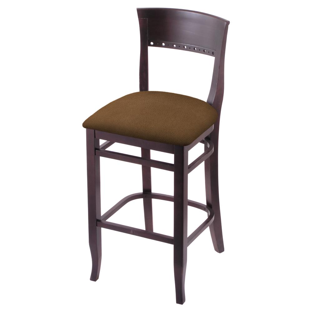 3160 30" Bar Stool with Dark Cherry Finish and Rein Thatch Seat