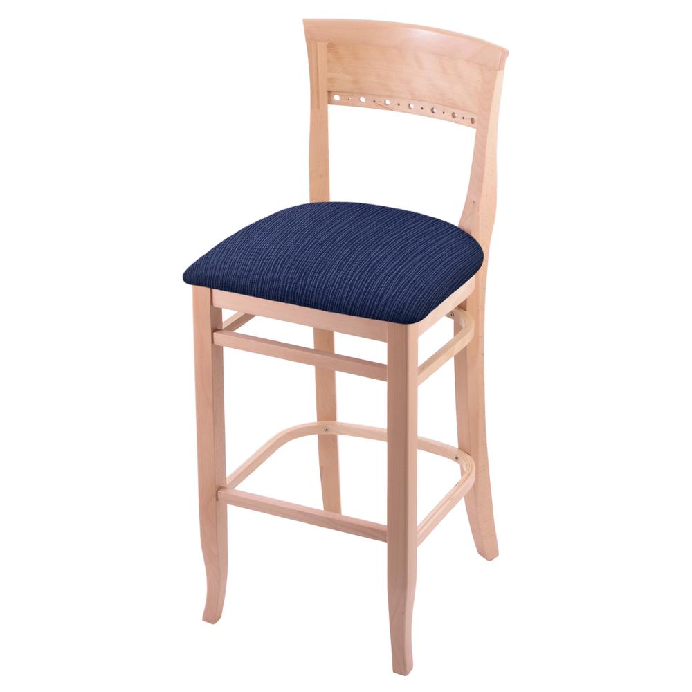 3160 30" Bar Stool with Natural Finish and Graph Anchor Seat