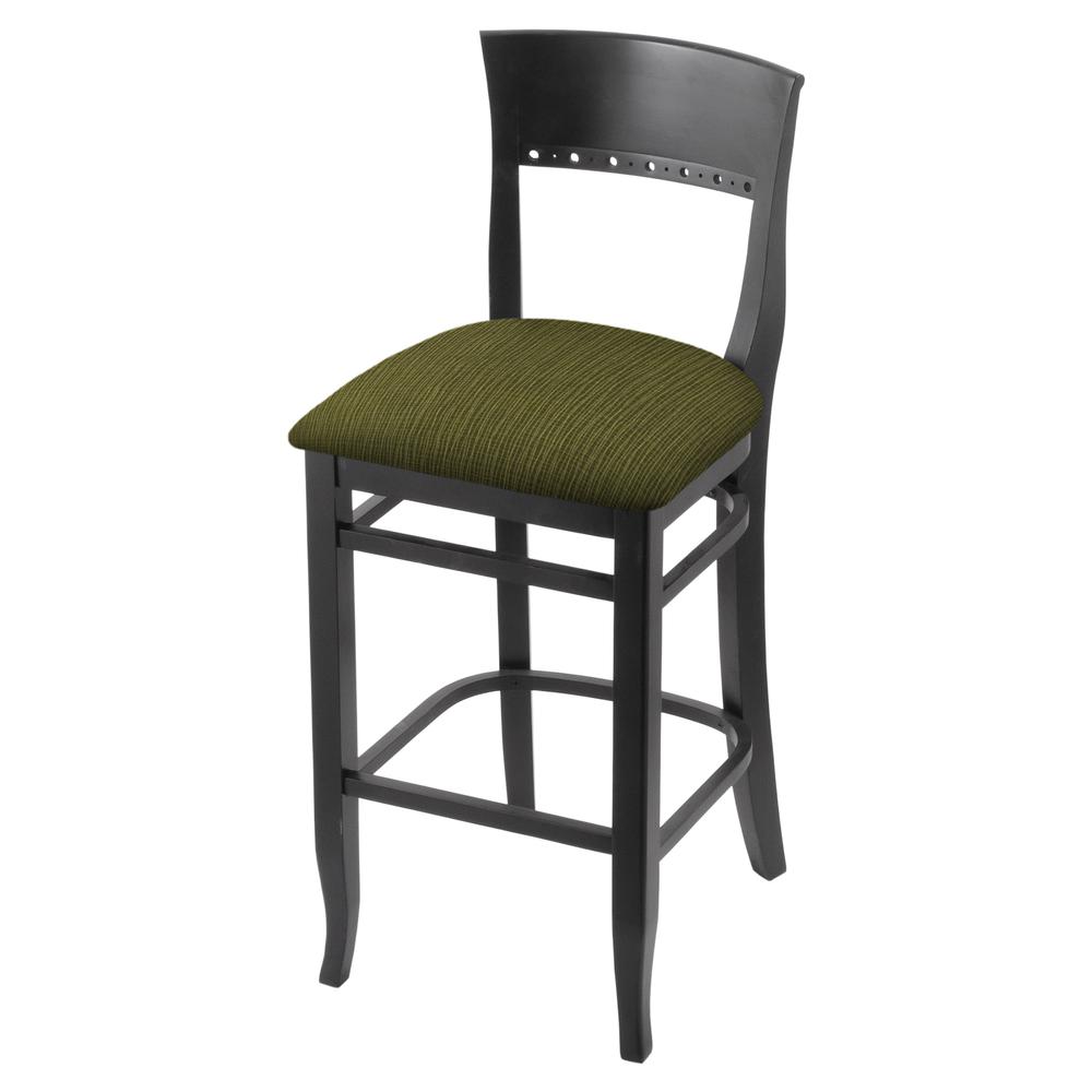3160 25" Bar Stool with Black Finish and Graph Parrot Seat