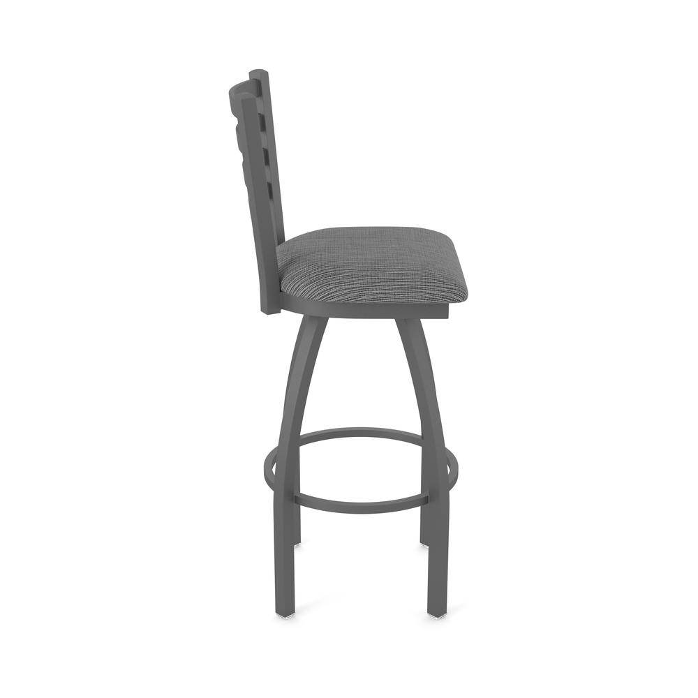 410 Jackie 36" Swivel Bar Stool with Pewter Finish and Graph Coal Seat