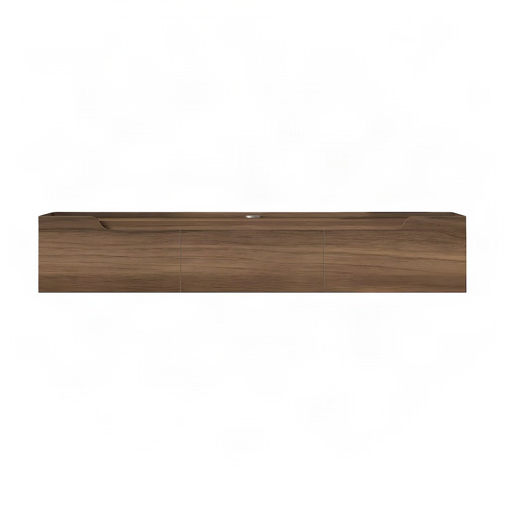 Engineered Wood Floating TV Stand and Wall-Mounted Entertainment Center, Walnut