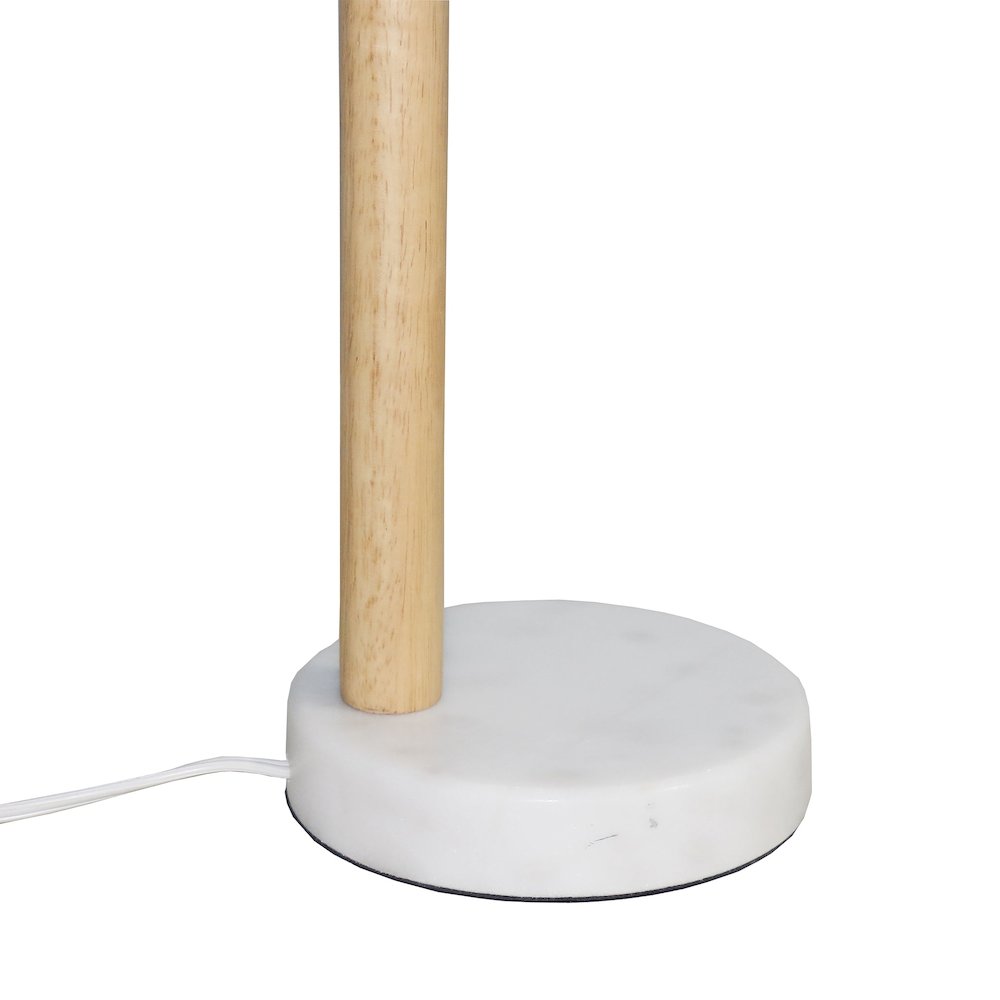 Auris White Globe Lampshade Table Lamp with Marble Base