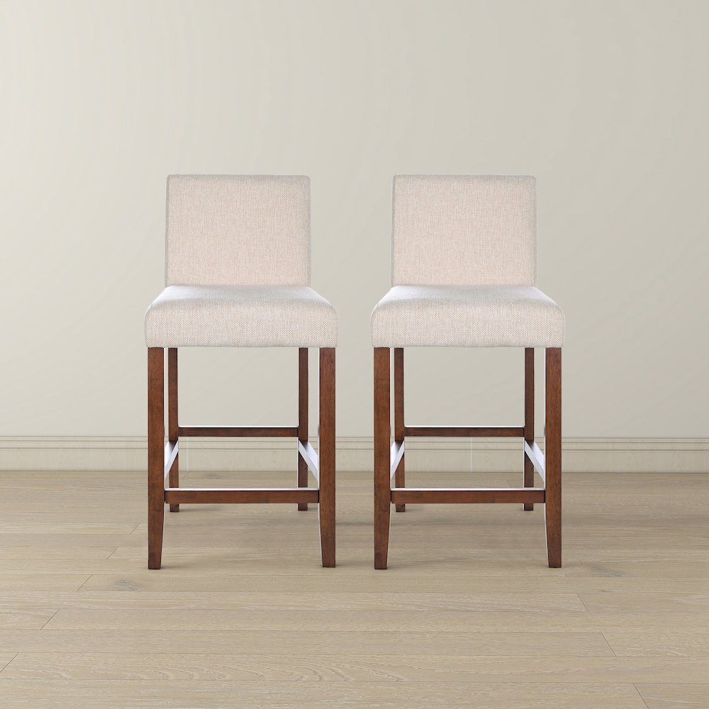 Dorian Beige Fabric Counter Chair (Set of 2)