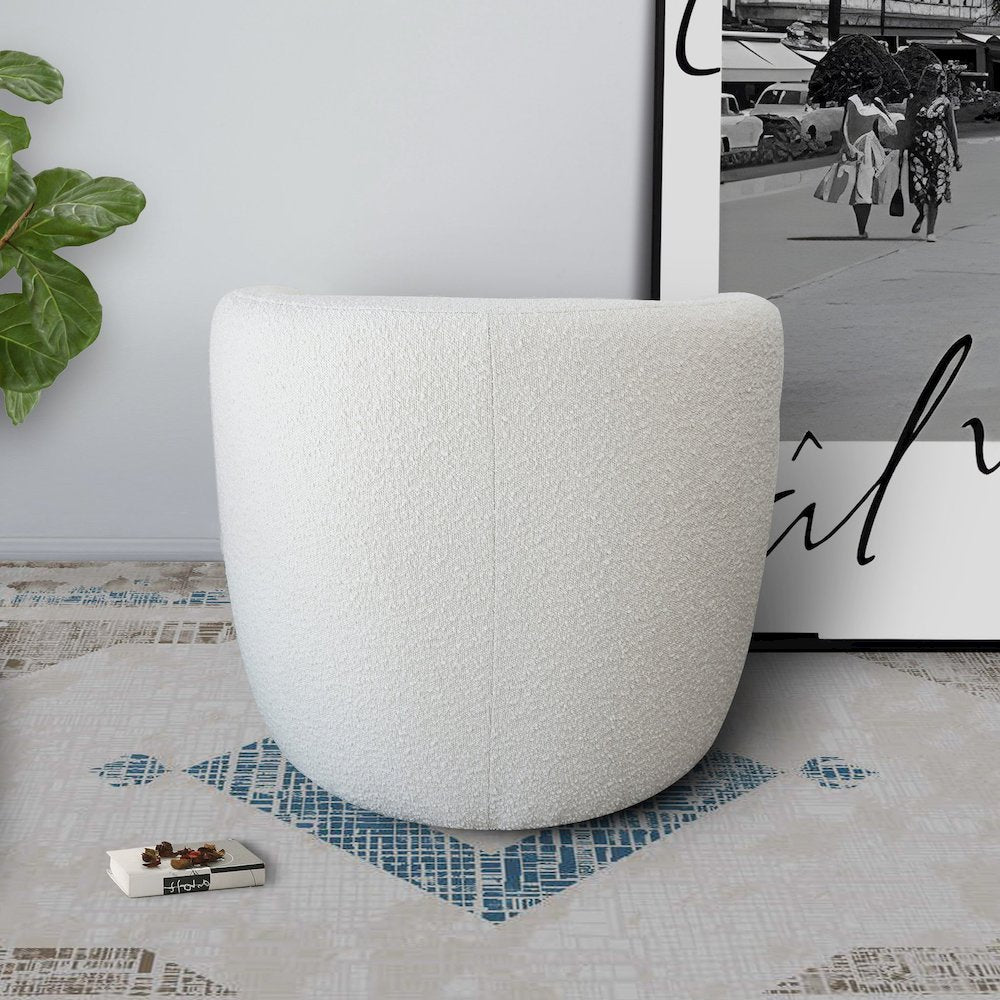 Avalon White Boucle Lounge Chair
