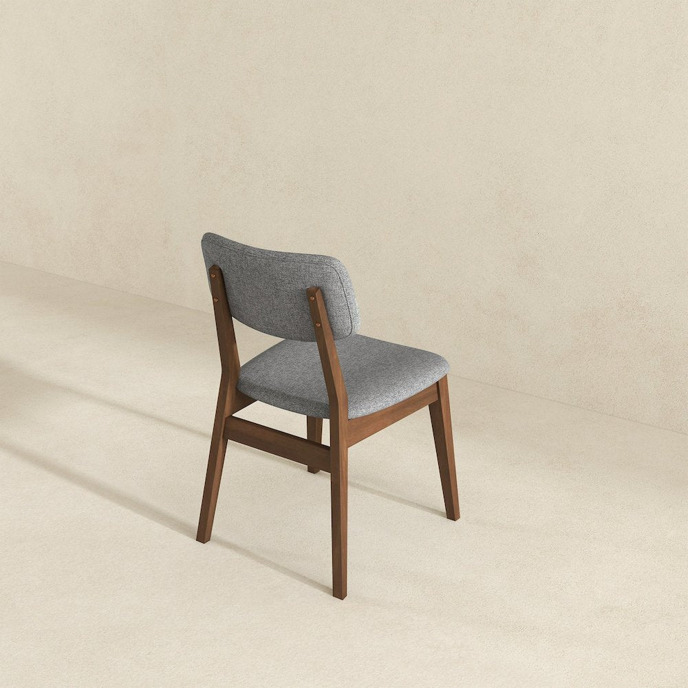 Carlos Dark Grey Fabric Solid Back Side Chair (Set Of 2)