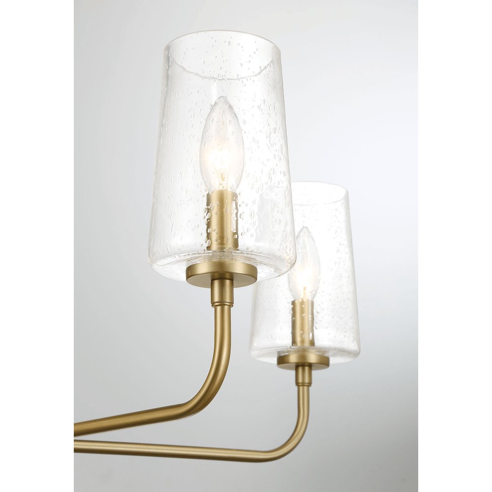 Dazzle Five Lights Chandelier With Clear Seeded Glass -Satin Brass