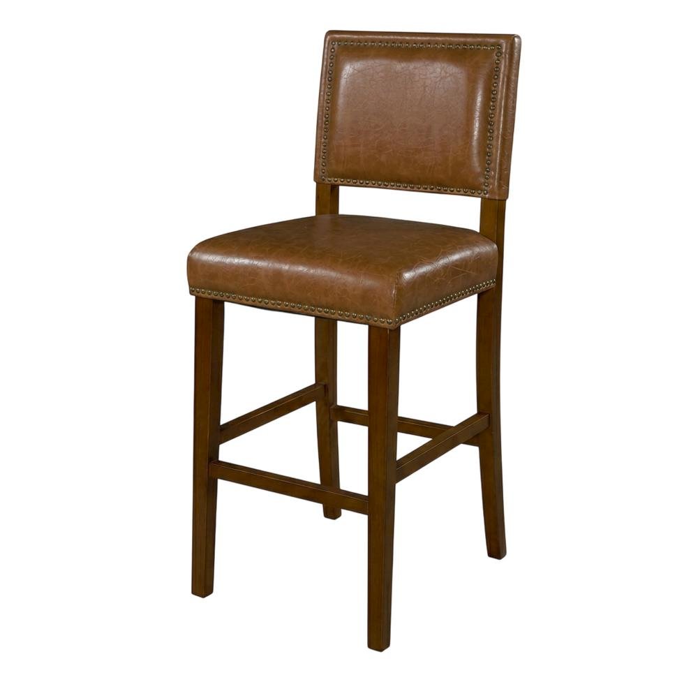 Caramel Bar Stool with Rubberwood Frame and Foam Seat for Comfortable Seating