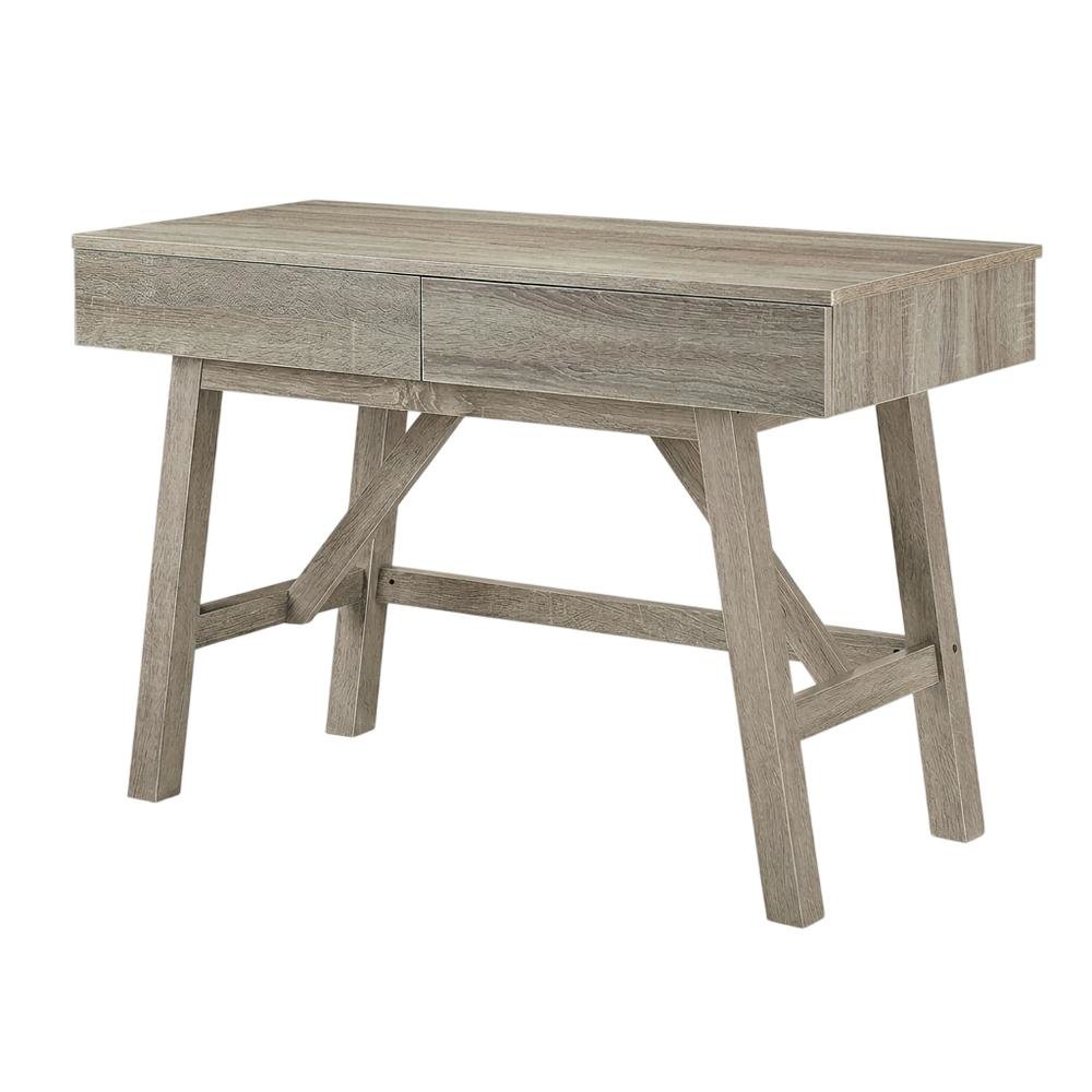 Gray Office Desk with MDF, PB, and 3D Paper Finish, Spacious Work Surface
