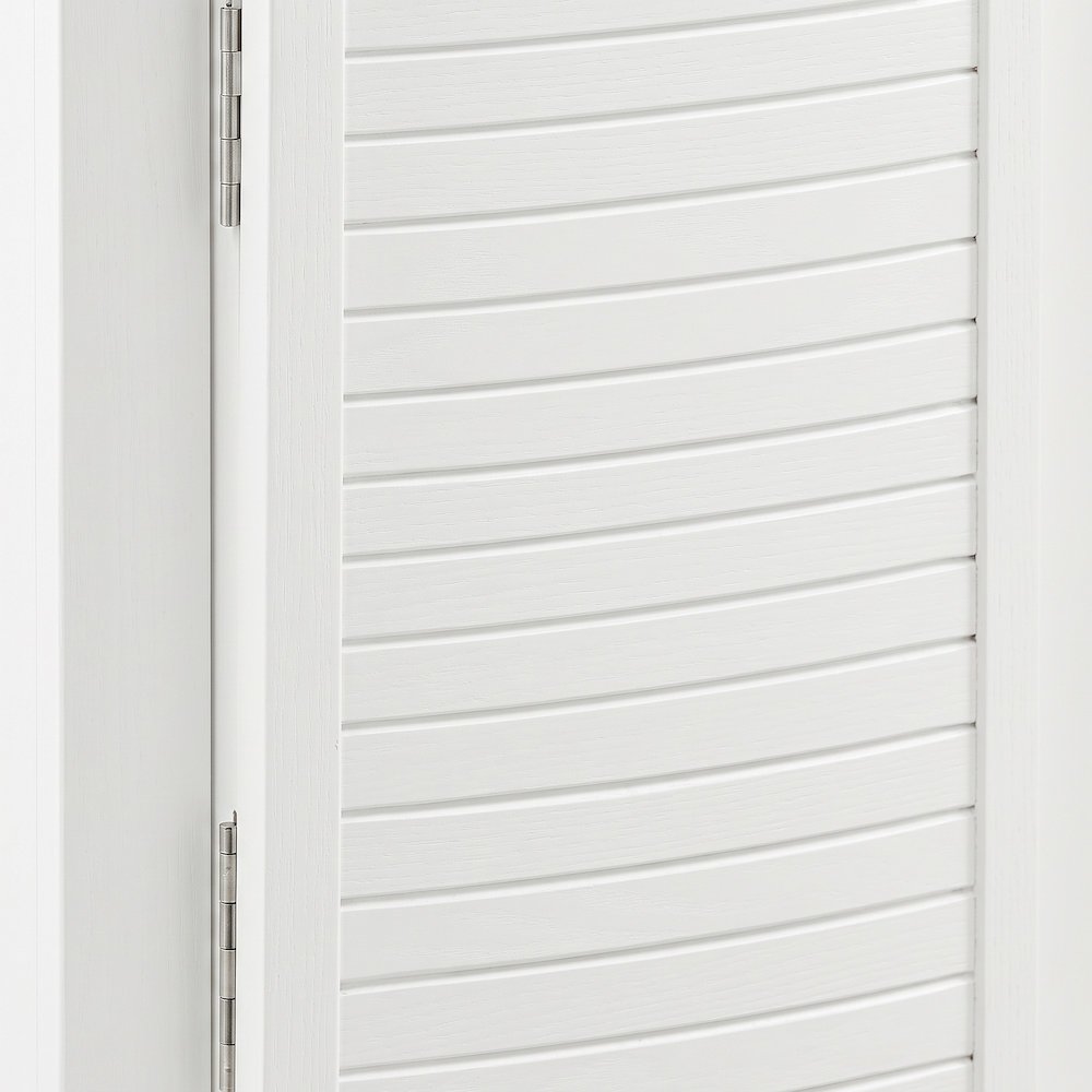 FurniFact Jewelry Armoire with Flip-Top Mirror and Felt Drawers, White