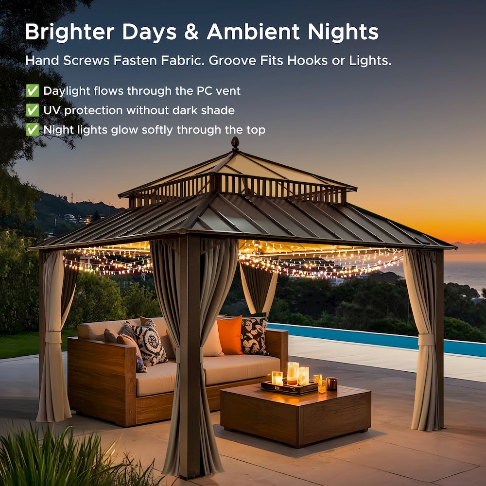 12 ft. x 12 ft. Kingston Extra-Tall, Wide Hardtop Gazebo