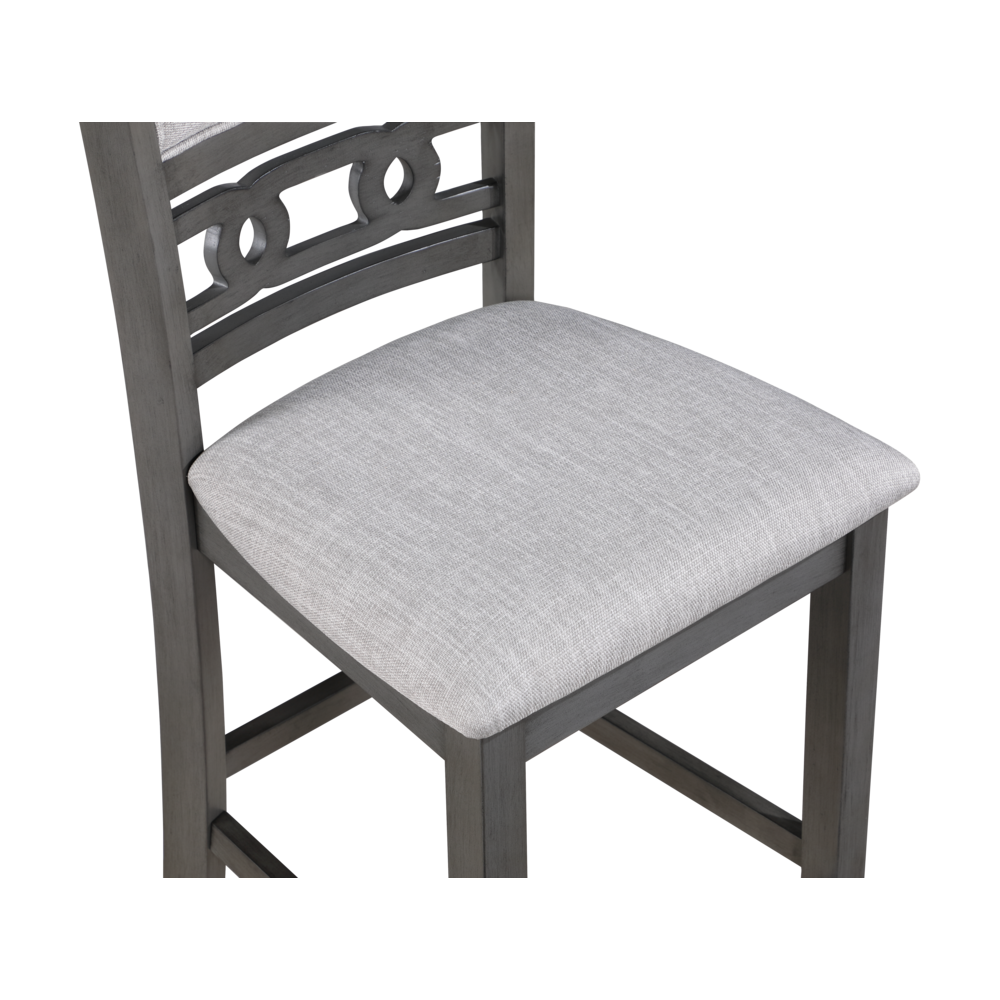Furniture Gia Solid Wood Counter Chairs in Gray (Set of 2)