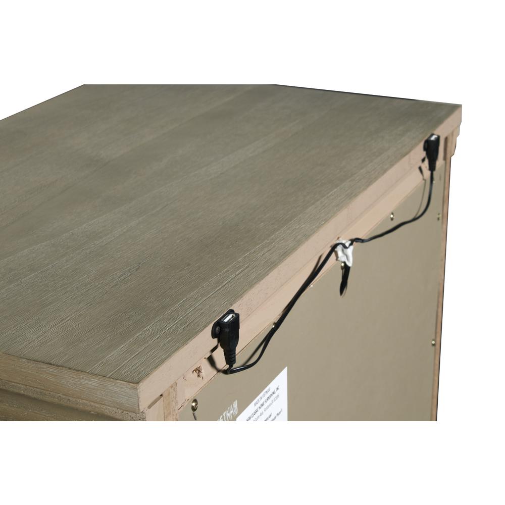 Furniture Allegra 3-Drawer Wood Nightstand in Pewter