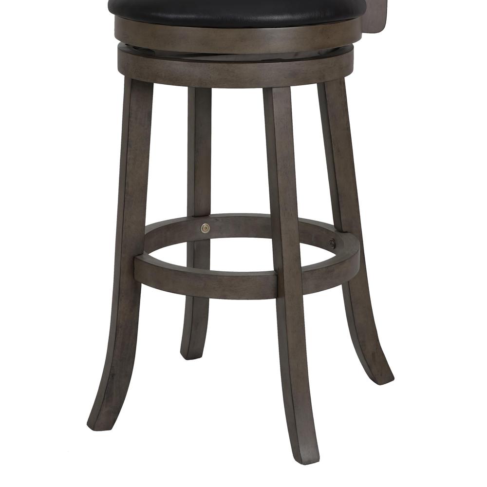 New Classic Manchester Gray Wood Swivel Bar Stool with PU Seat (Set of 2)