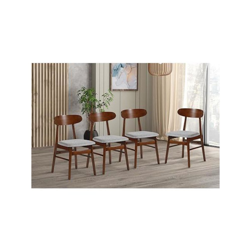 Morocco Light Gray Solid Wood Dining Chair (Set of 4)