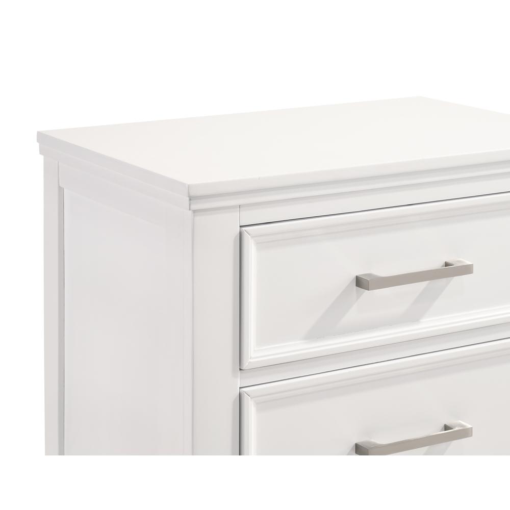 Furniture Andover Wood Nightstand with 2 Drawers in White