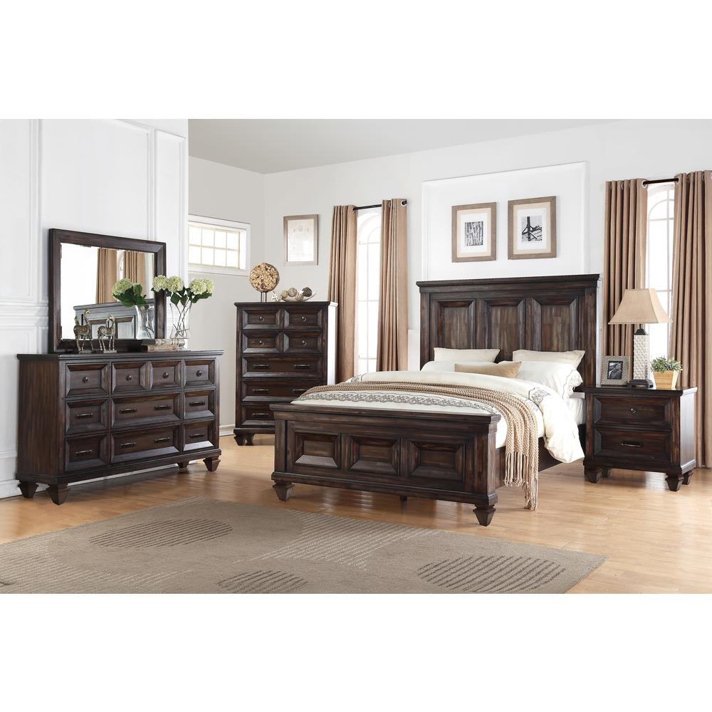 Furniture Sevilla 5-Piece Wood King Bedroom Set in Walnut
