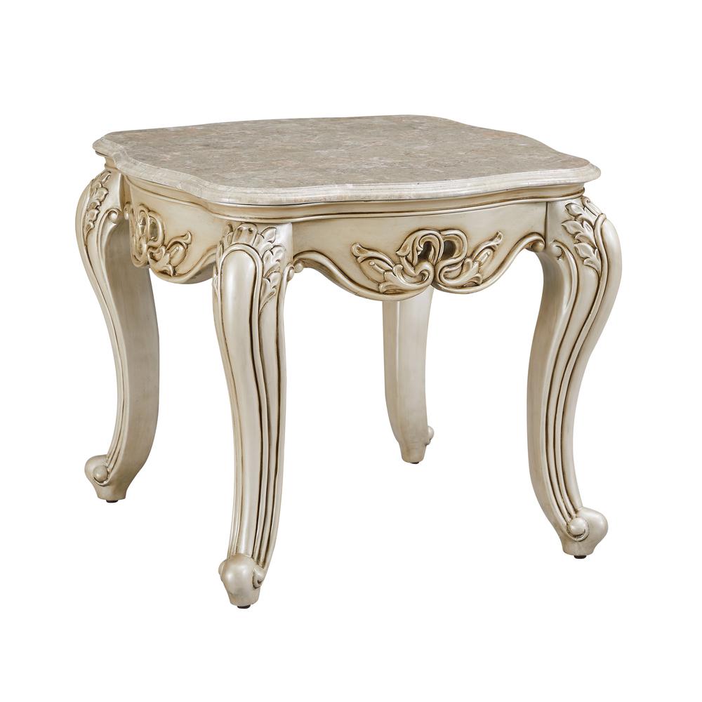 Furniture Monique Wood Square End Table in Champagne Gold