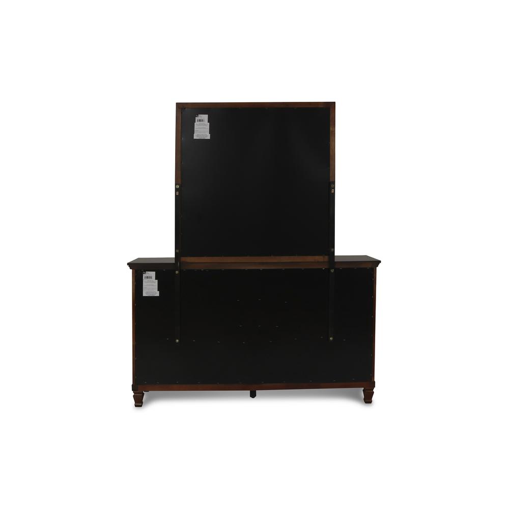 Furniture Tamarack Wood 8-Drawer Dresser with Mirror in Brown Cherry