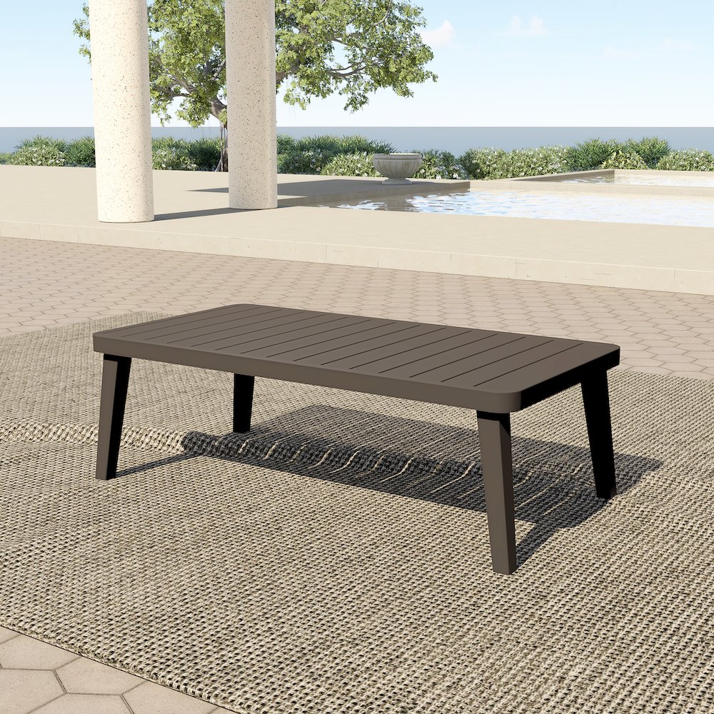 Genova Metal Patio Coffee Table in Brown