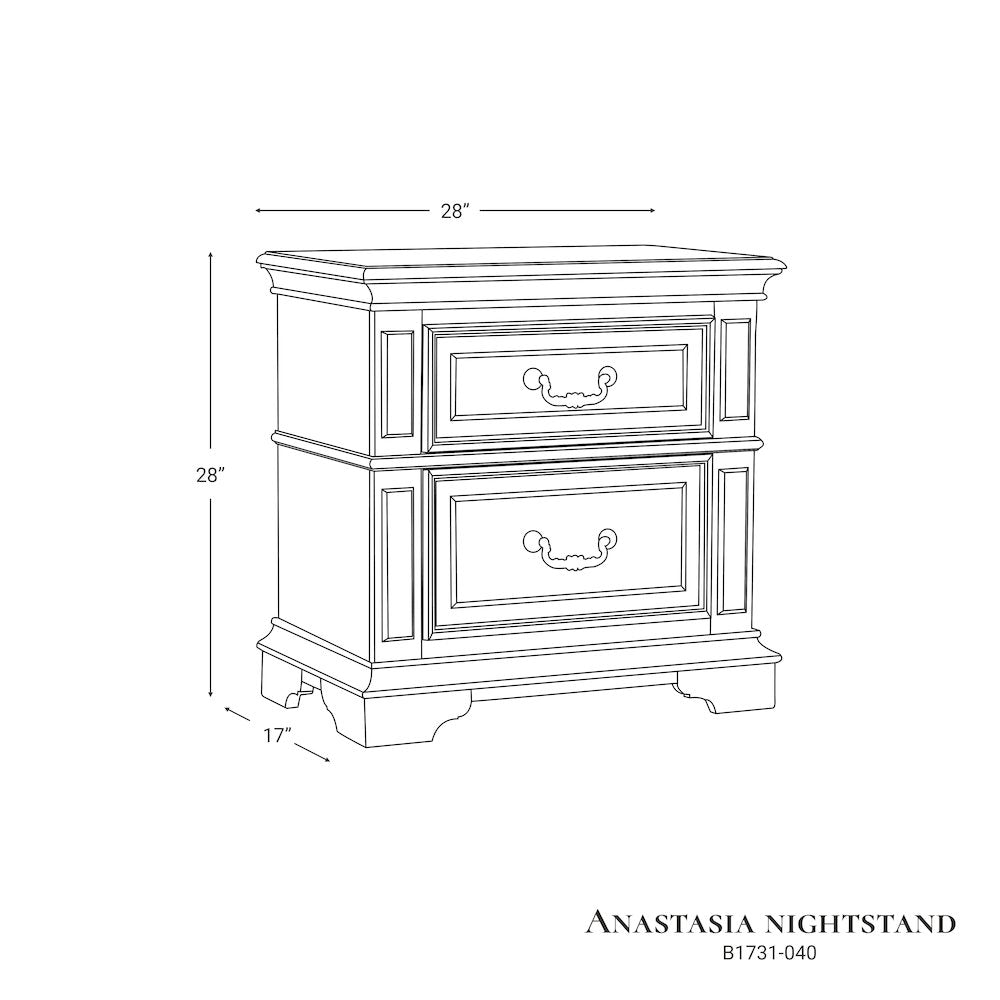 Anastasia Wood Nightstand in Ant. White (Set of 2)