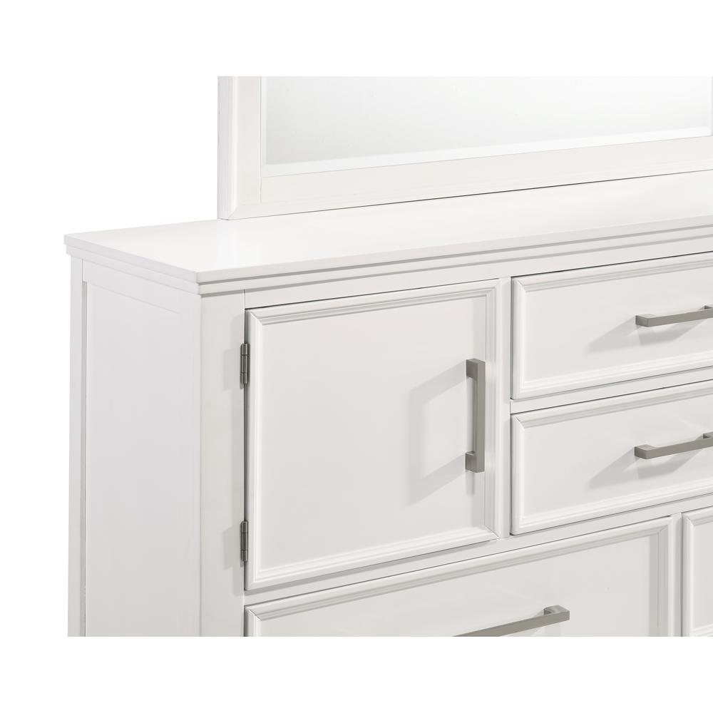 Furniture Andover Solid Wood Dresser with Mirror in White