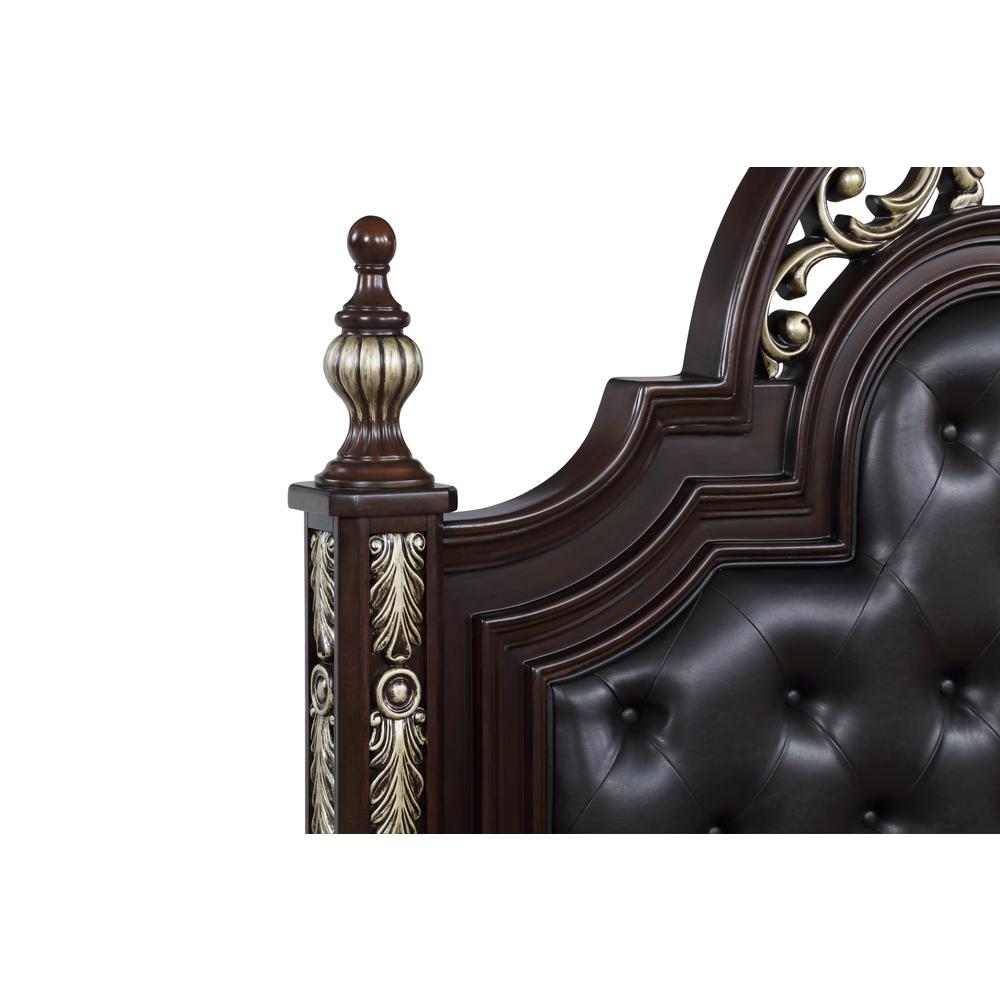Furniture Maximus Contemporary Solid Wood 5/0 Q Bed in Brown