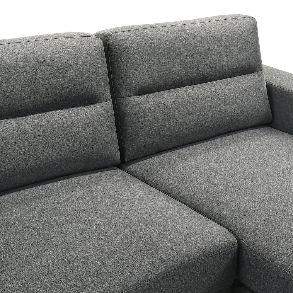 Vale 2-piece Polyester Fabric Chaise Sectional, Gray