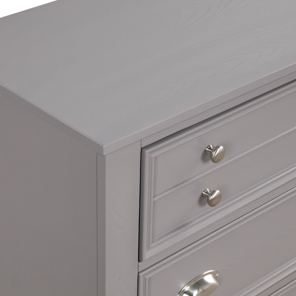 Jamestown Wood 5-Drawer Chest, Gray