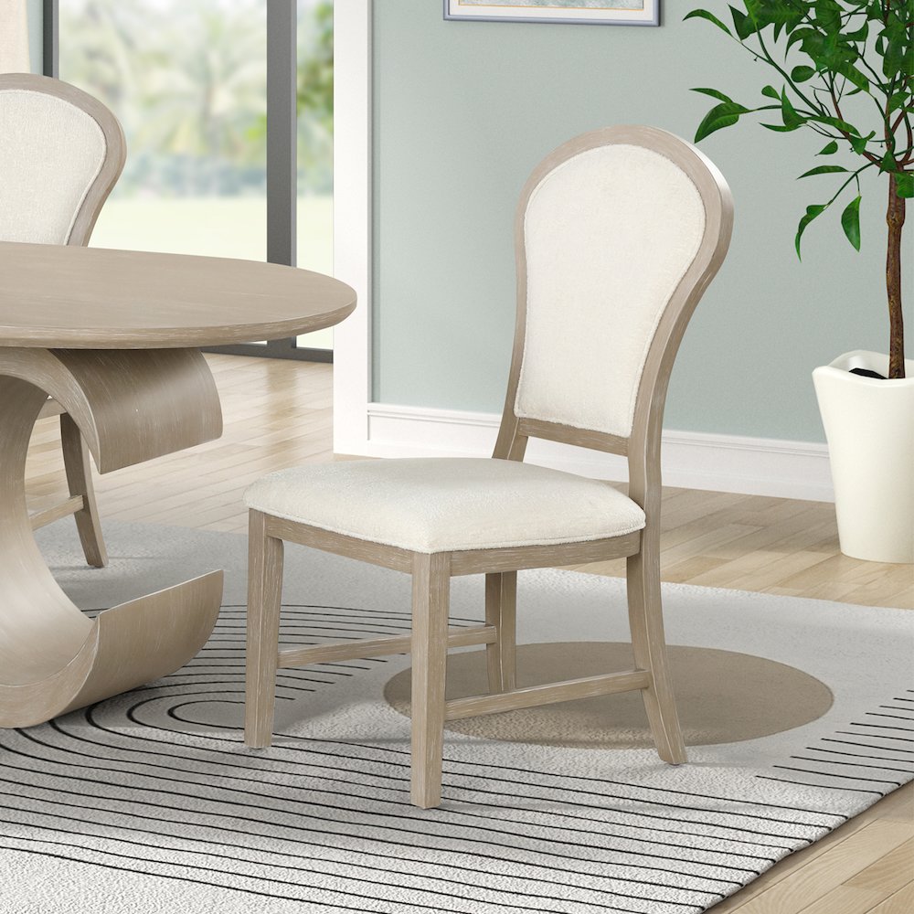 Gwendolyn Wood Dining Side Chair in Taupe (Set of 2)