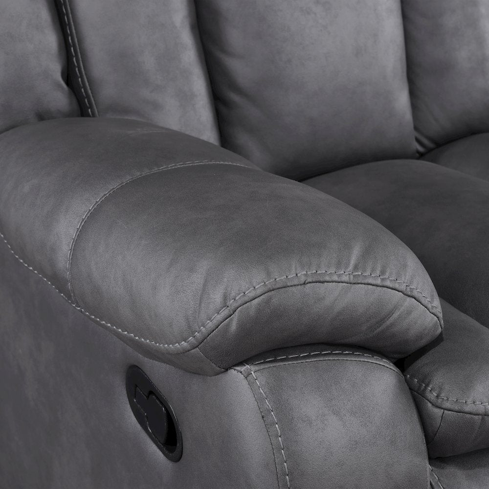 Morello Polyester Blend Fabric Glider Recliner in Gray