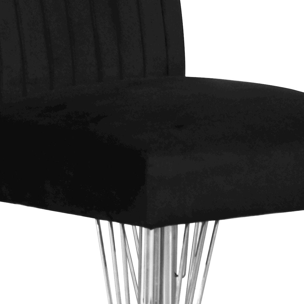 Ava Wood Upholstered Dining Chair in Black (Set of 2)