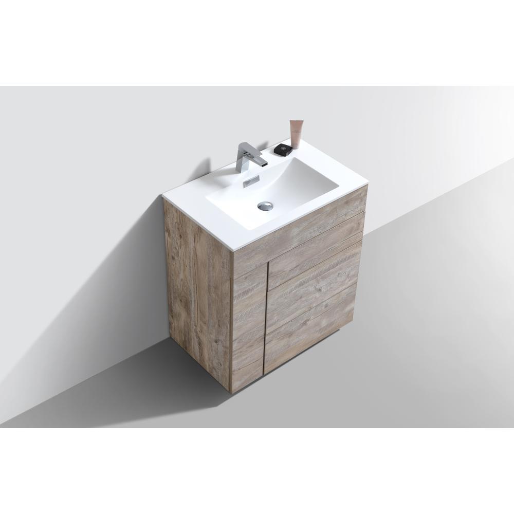 Milano 30" Nature Wood Modern Bathroom Vanity
