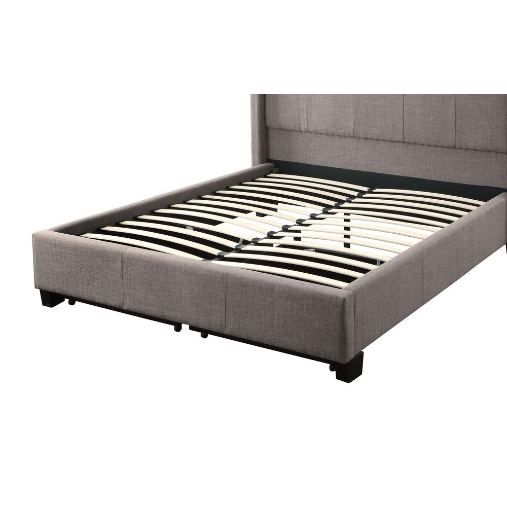 Adona Upholstered Footboard Storage Bed in Dolphin Linen