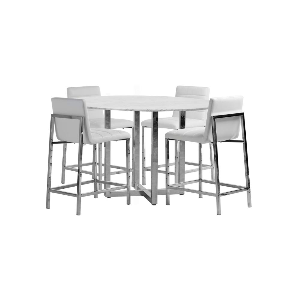 Amalfi Metal Back Counter Stool in White, set of 2