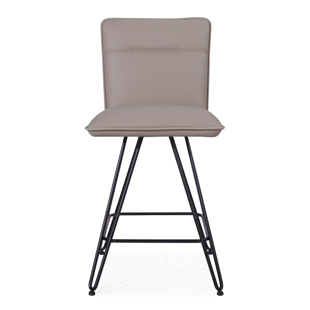 Demi Hairpin Leg Swivel Counter Stool in Taupe, set of 2