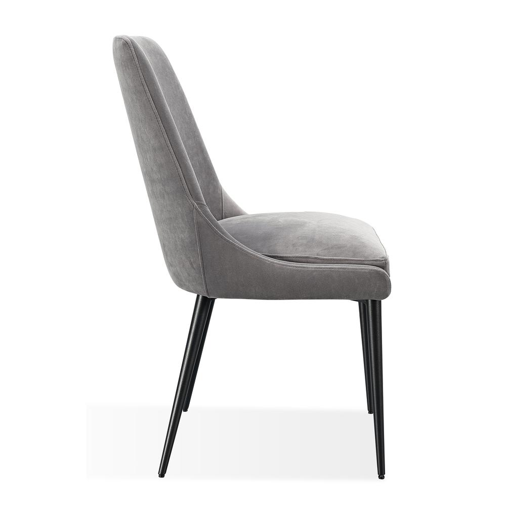 Winston Upholstered Metal Leg Dining Chair in Goose and Black, set of 2