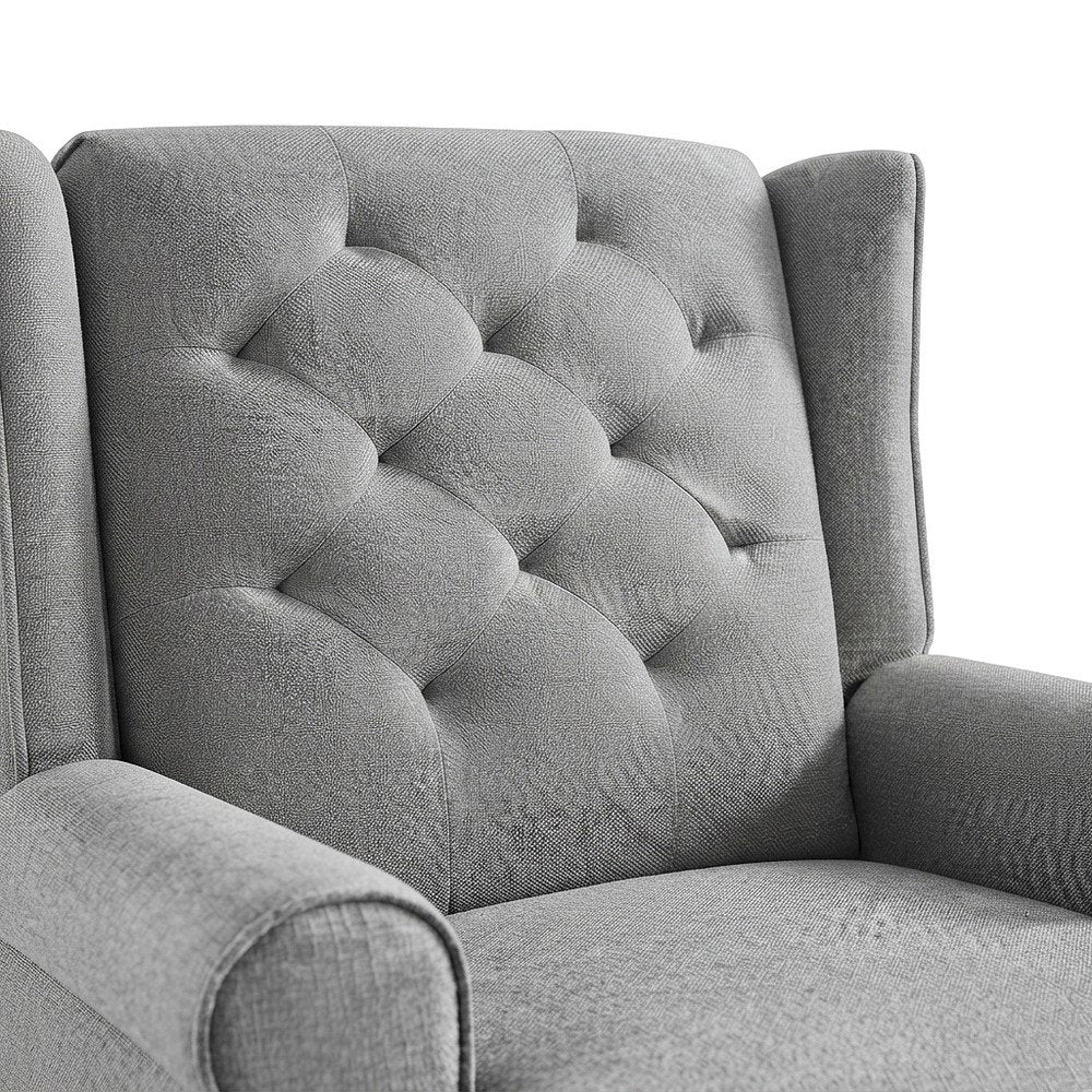 Fabric-Upholstered Traditional Glider Recliner with USB Port, Charcoal