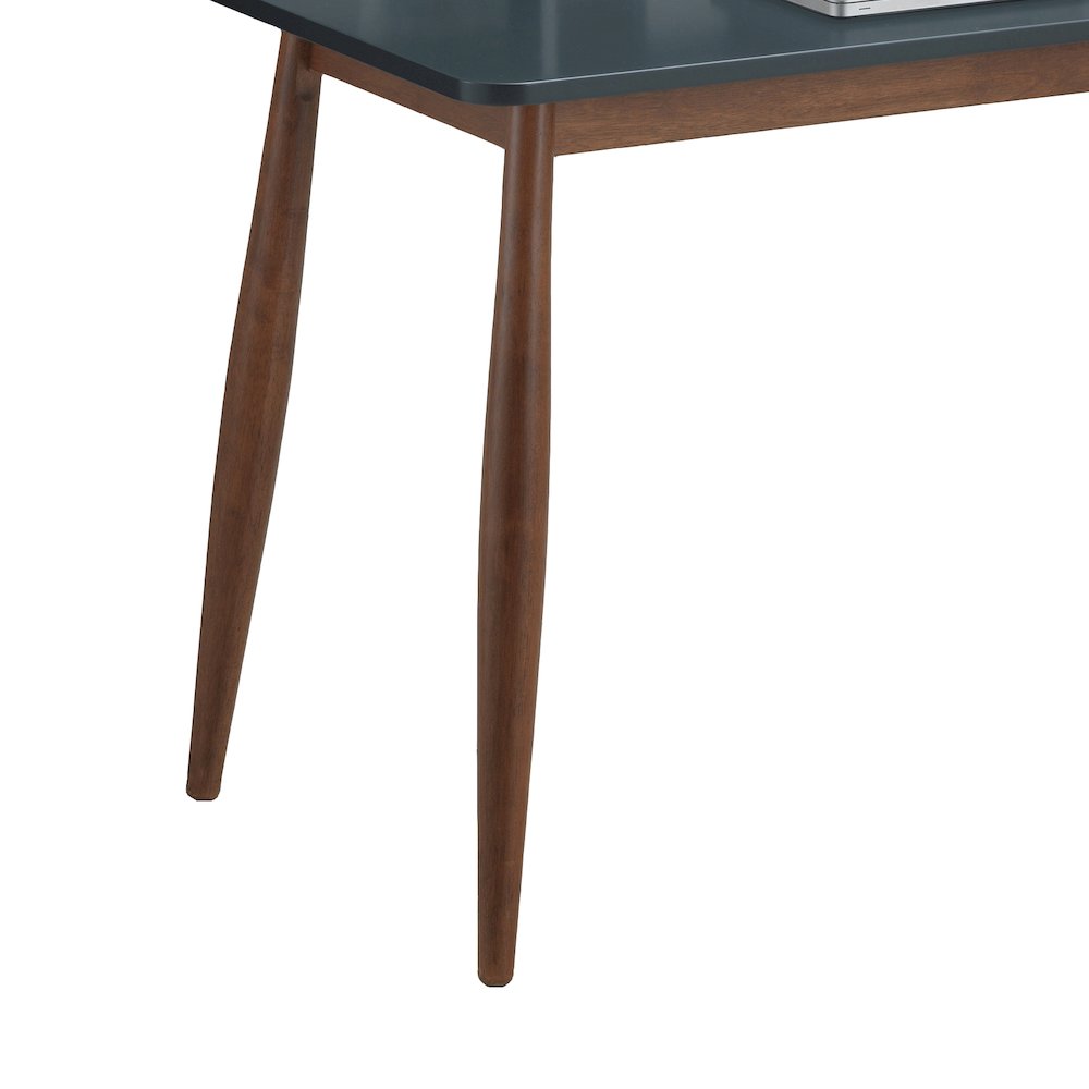 Roskilde Mid-Century Modern Wood Writing Desk with Hutch, Blue
