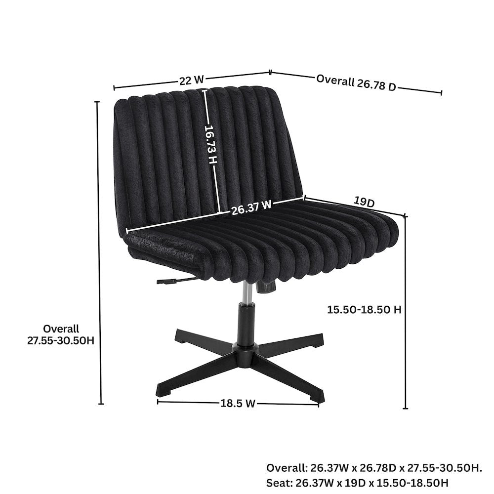 Blynn Adjustable Swivel Criss Cross Chair, Office Chair Vanity Chair