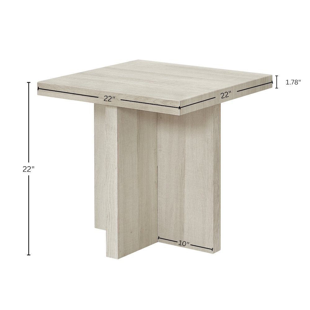 Mchome Square End Table, Nightstand, White Finish
