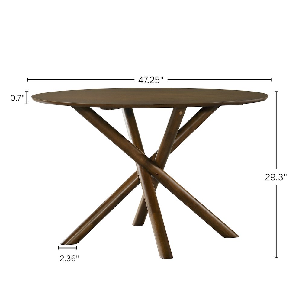 Arnott Round Dining Table, Walnut Finish