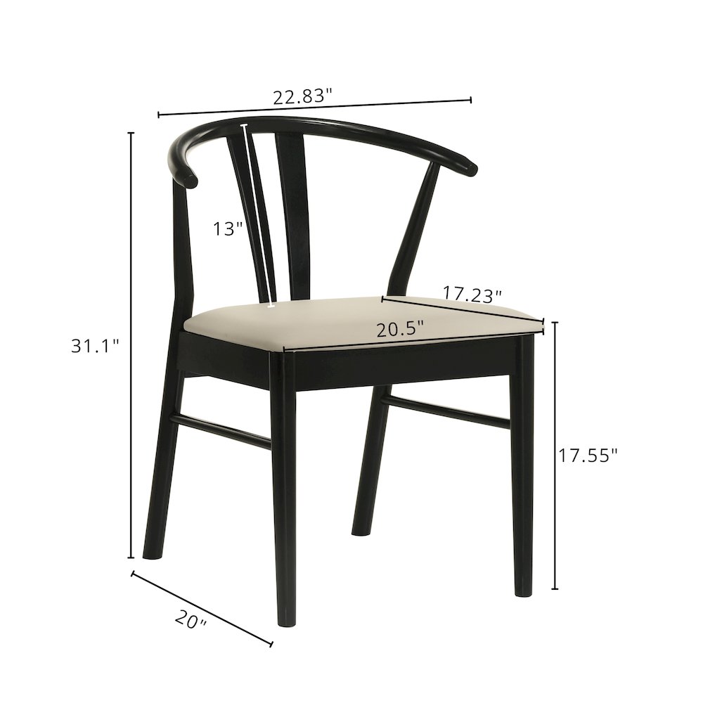 Lavin Wishbone Dining Chairs, Set of 2, Black