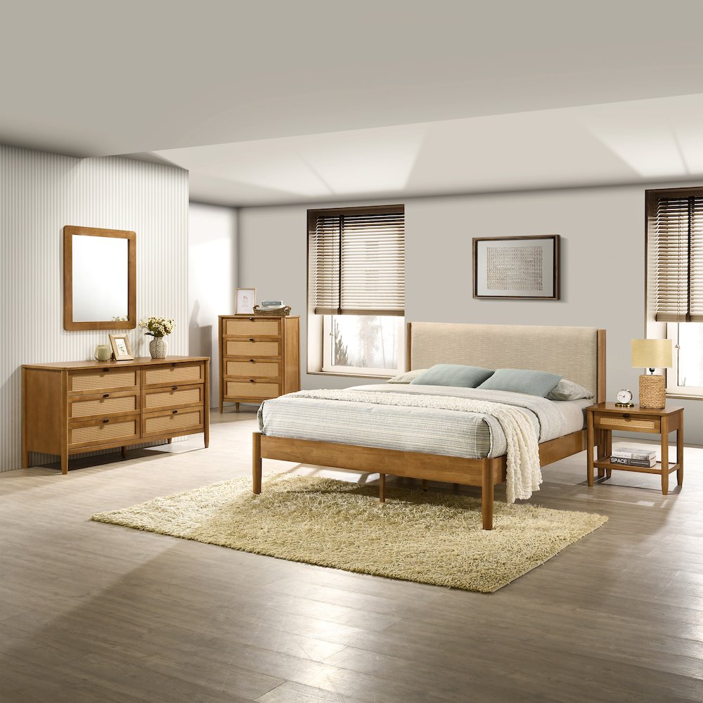Vichy 5-Pc Bedroom Set with Queen Bed, Dresser, Mirror, Nightstand, Chest