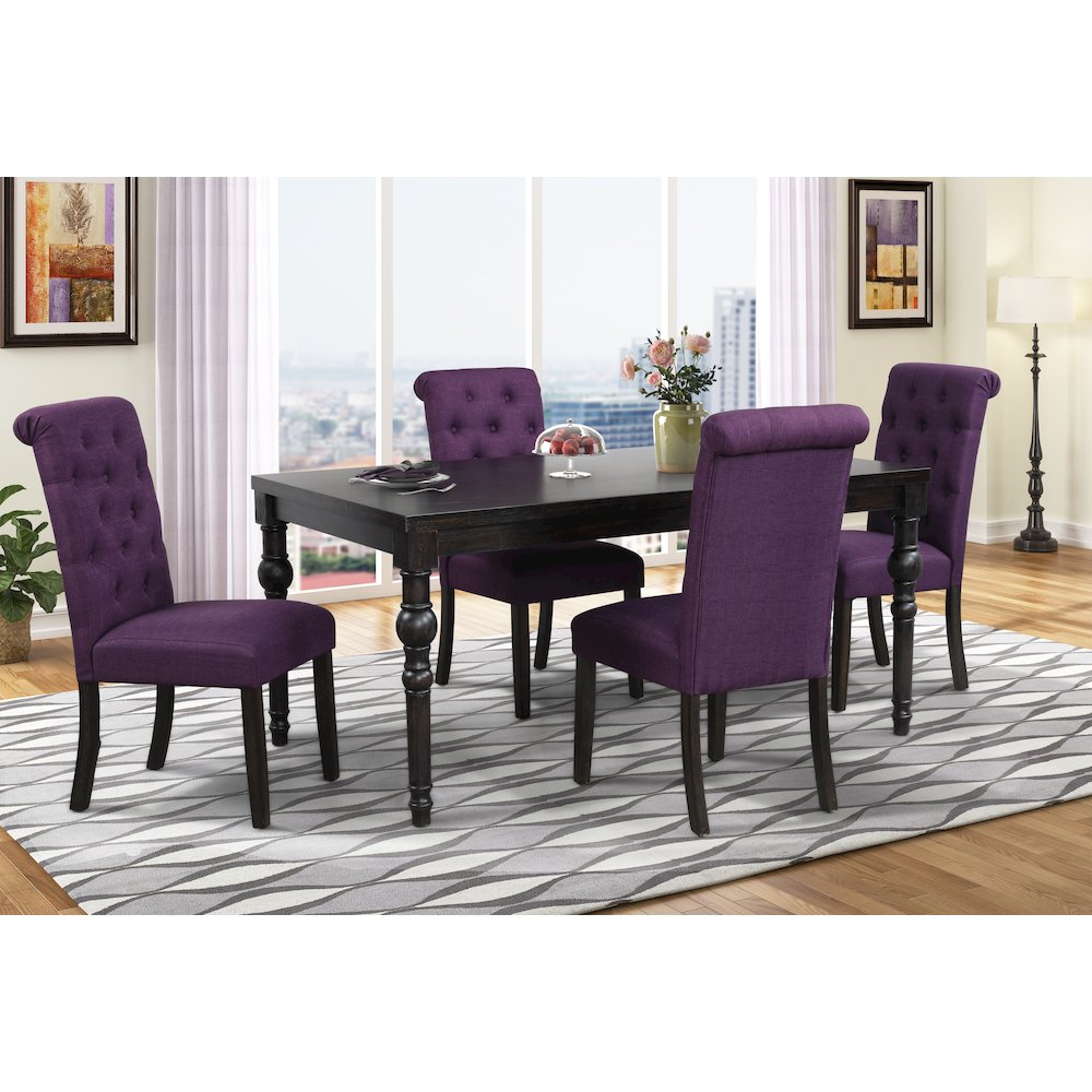Leviton Urban Style Dining Set: Table and 4 chairs, Purple