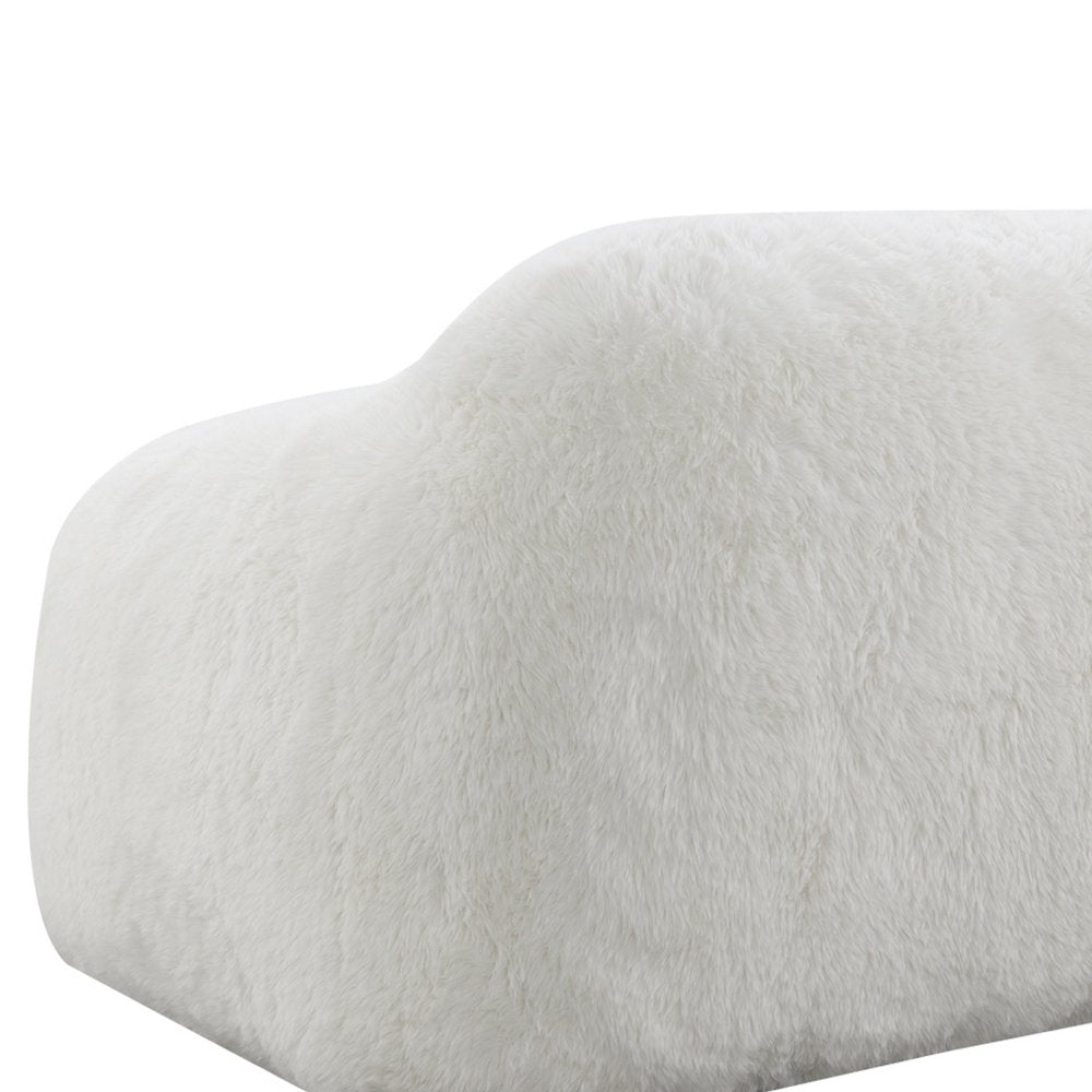 Adell Polar Bear 2-Piece Living Room Set, Sofa and Swivel Chair, Ivory White